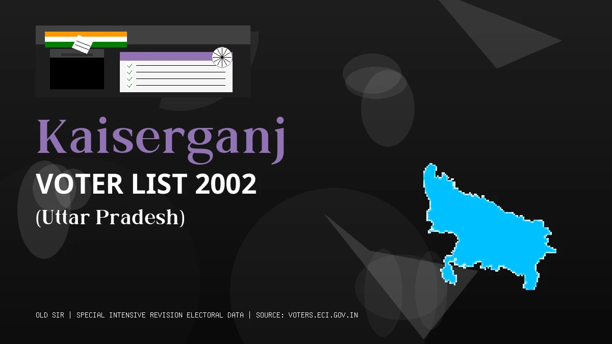 Kaiserganj Voter List 2002 PDF Download Uttar Pradesh