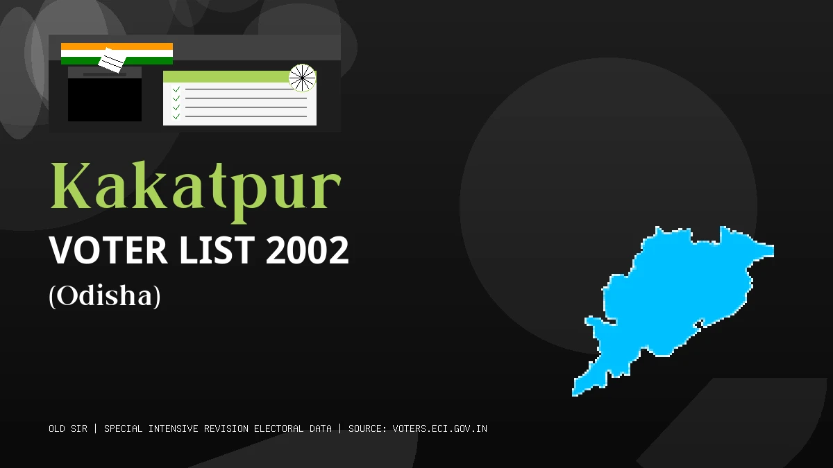 Kakatpur Voter List 2002 PDF Download Odisha