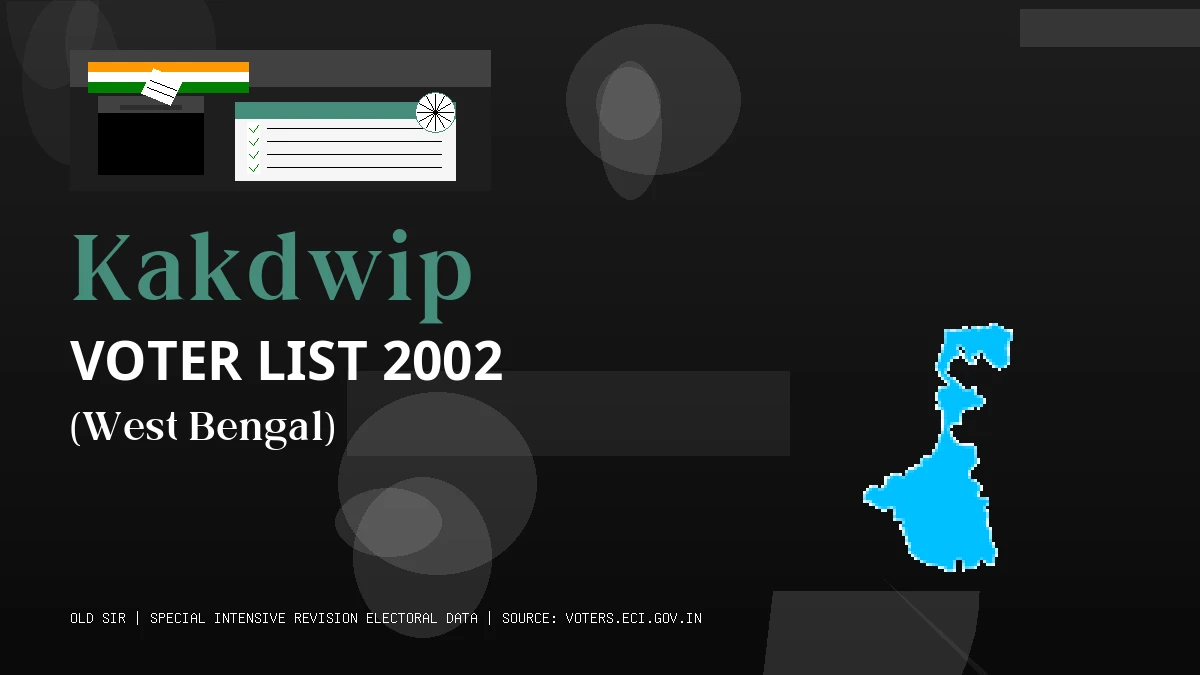 Kakdwip Voter List 2002 PDF Download West Bengal