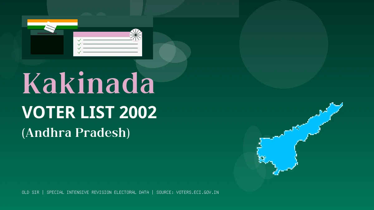 Kakinada Voter List 2002 PDF Download Andhra Pradesh