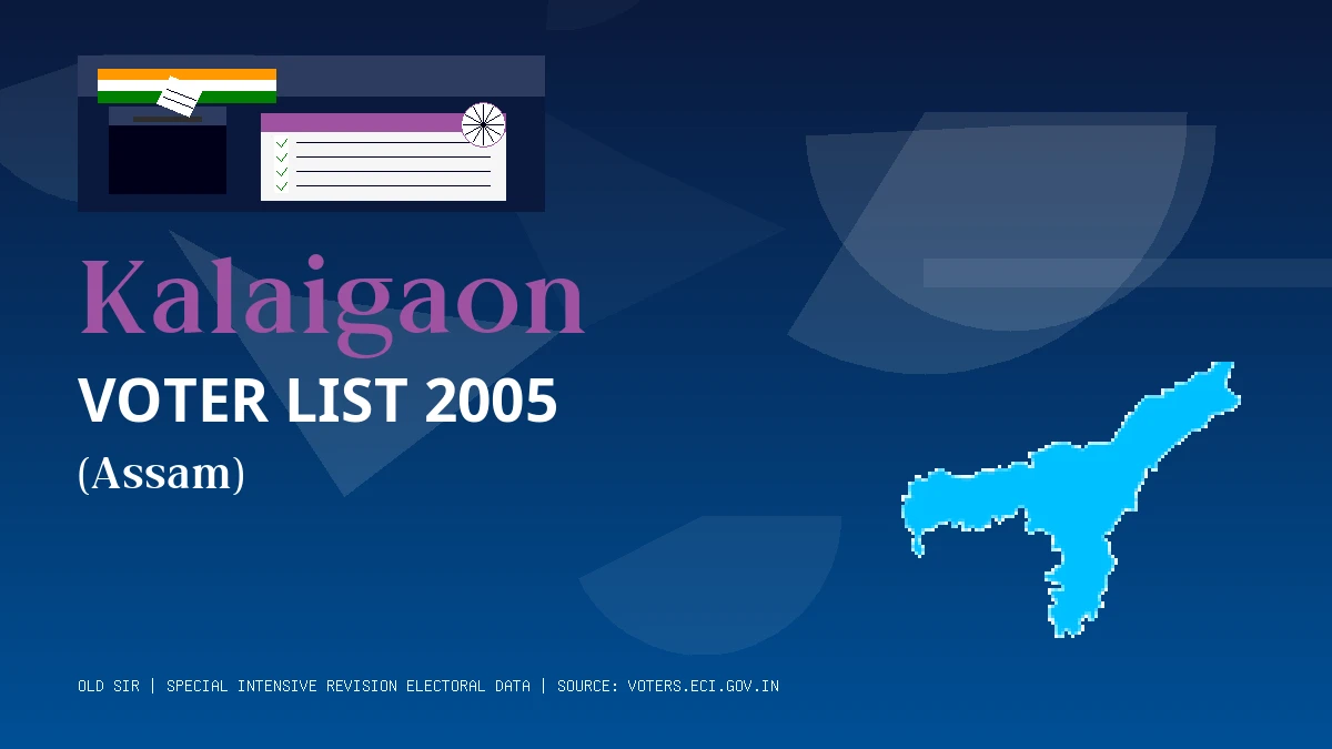 Kalaigaon Voter List 2005 PDF Download Assam