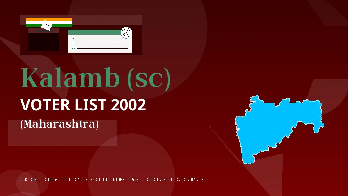 Kalamb (sc) Voter List 2002 PDF Download Maharashtra