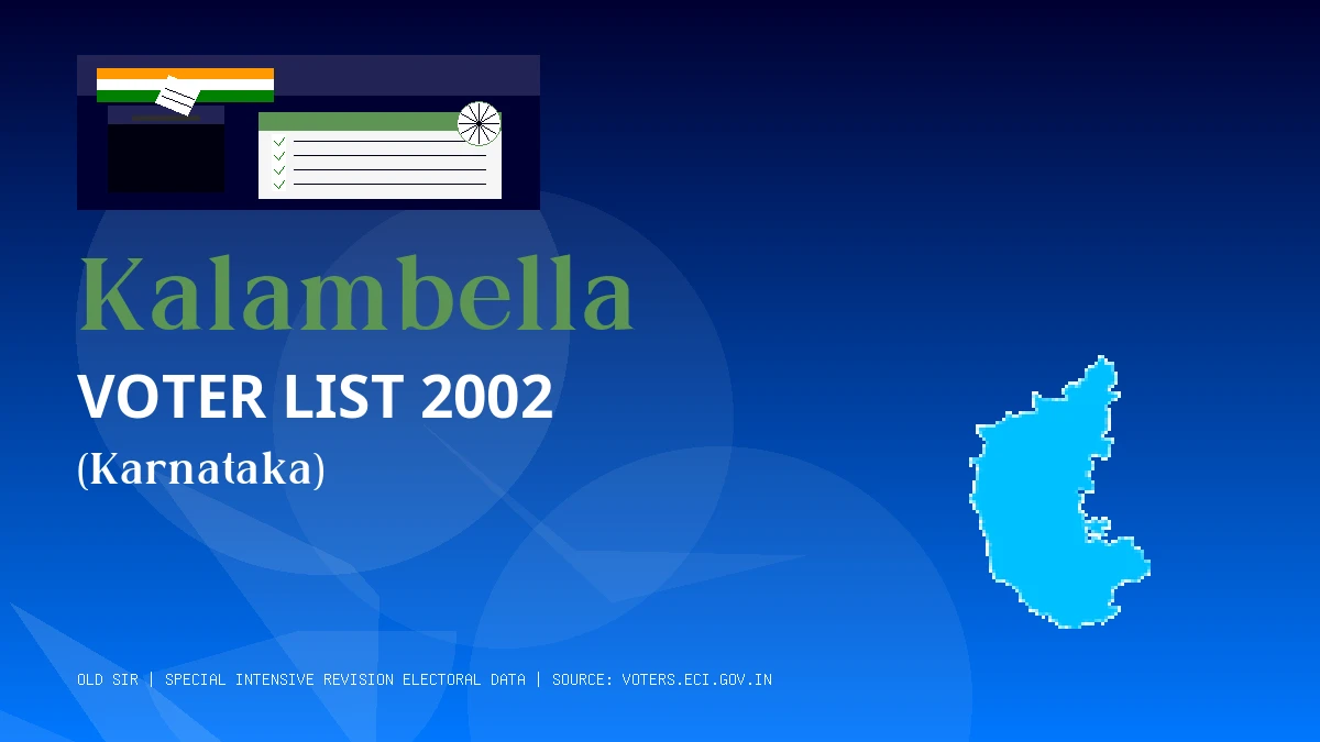 Kalambella Voter List 2002 PDF Download Karnataka