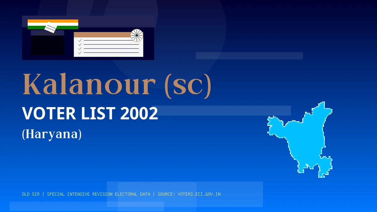 Kalanour (sc) Voter List 2002 PDF Download Haryana
