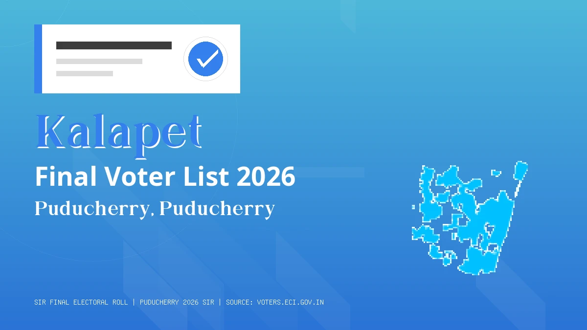 Kalapet Final Voter List 2026 Puducherry