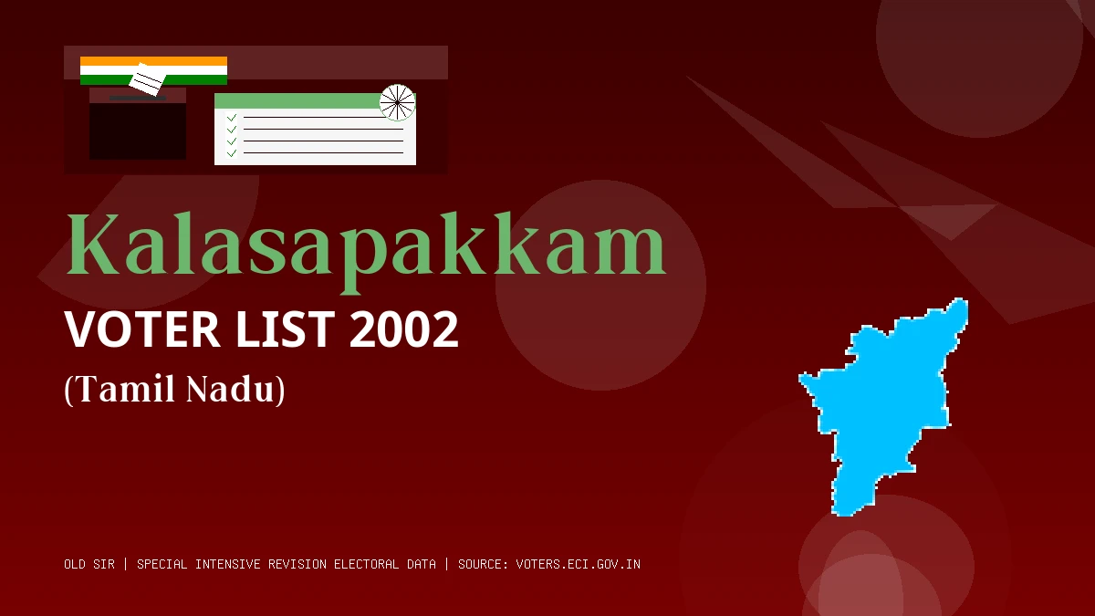 Kalasapakkam Voter List 2002 PDF Download Tamil Nadu