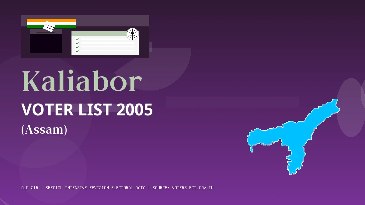 Kaliabor Voter List 2005 PDF Download Assam