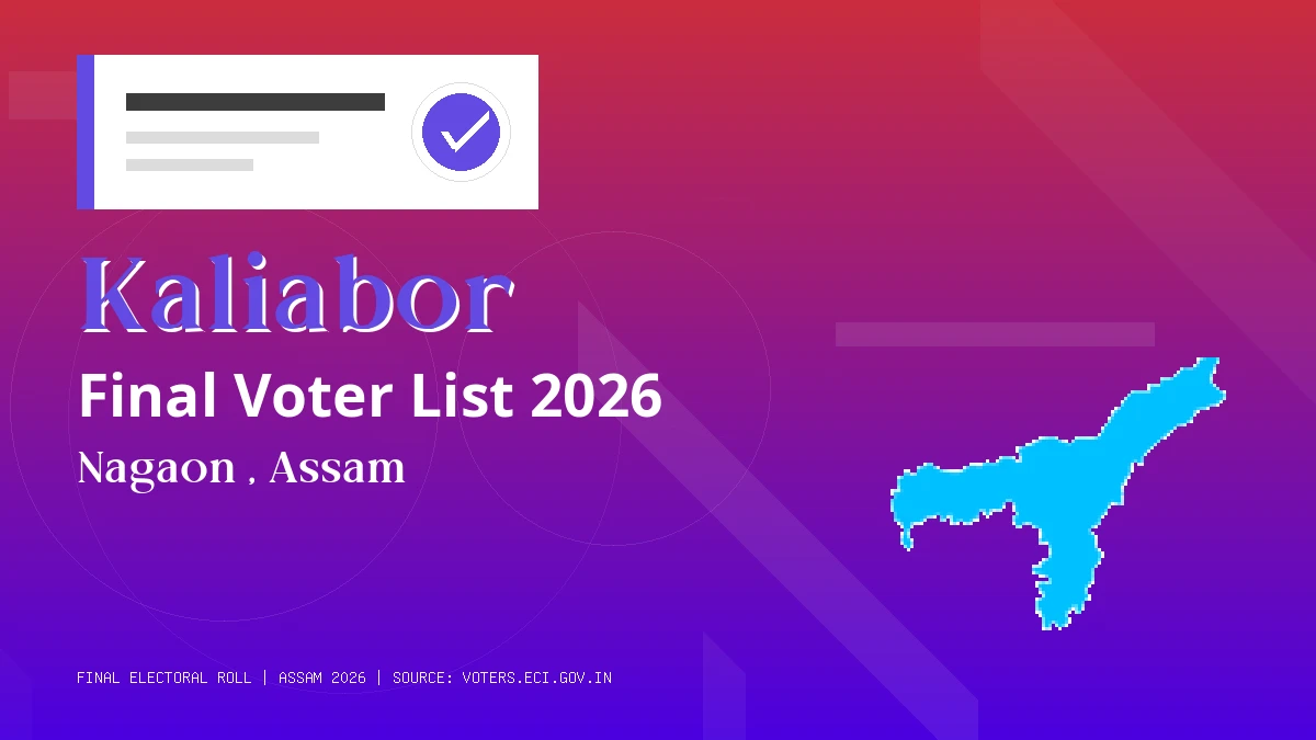 Kaliabor Final Voter List 2026 Assam