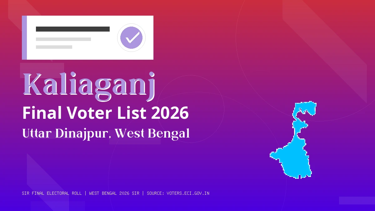 Kaliaganj Final Voter List 2026 West Bengal