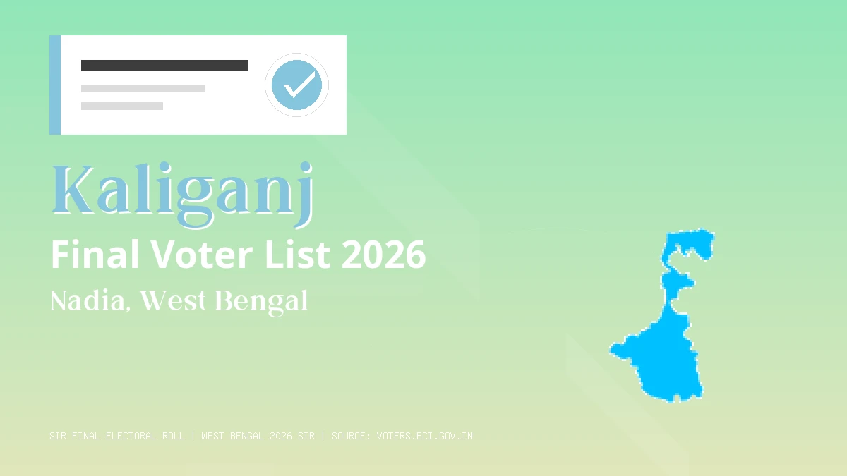 Kaliganj Final Voter List 2026 West Bengal