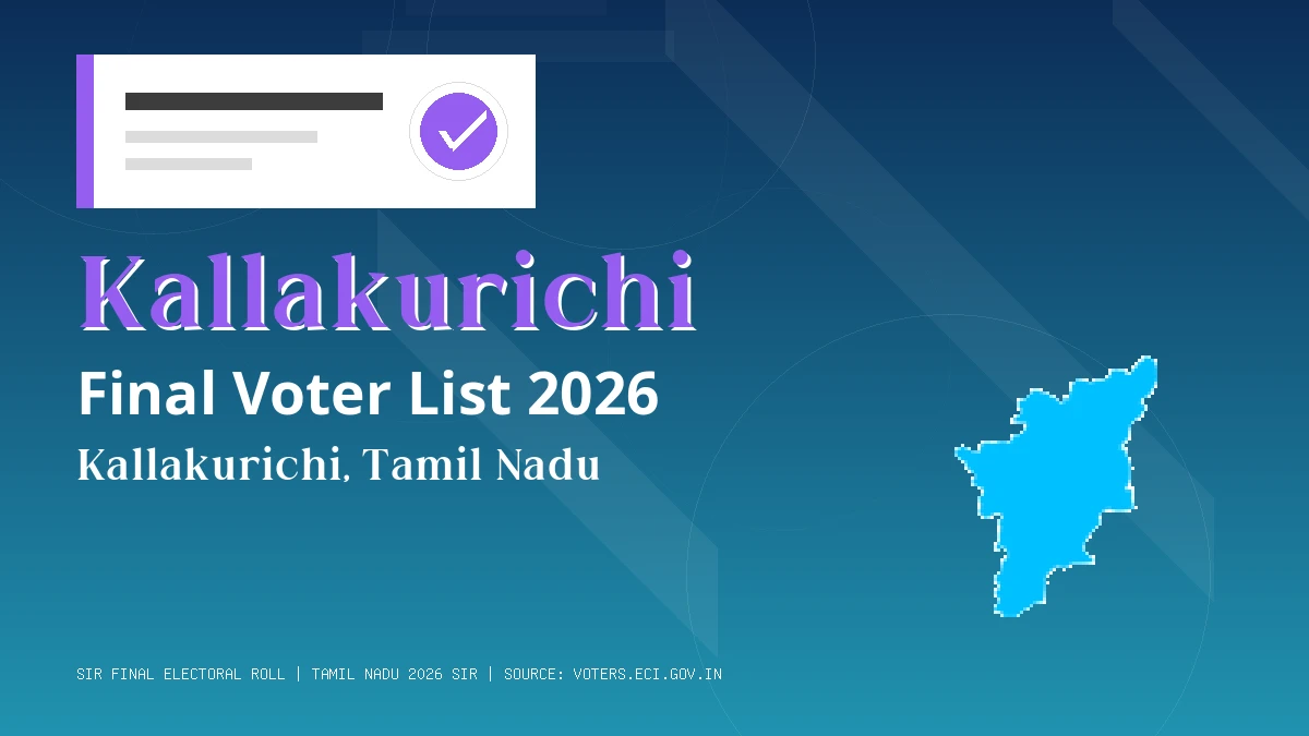 Kallakurichi Final Voter List 2026 Tamil Nadu