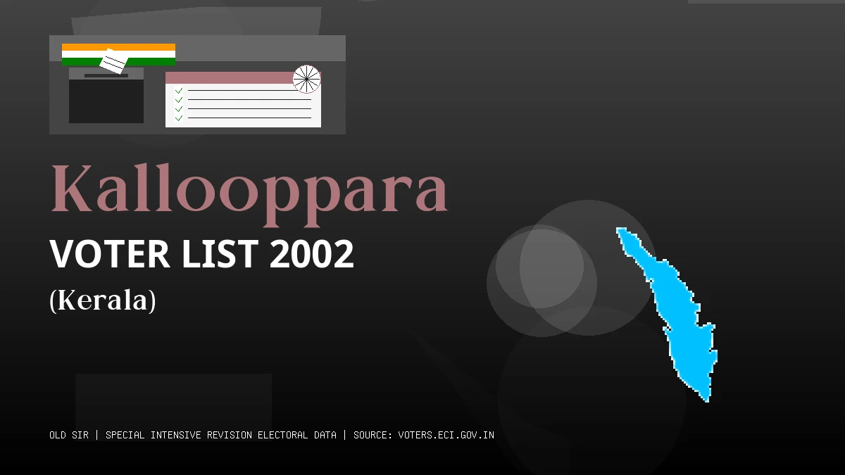 Kallooppara Voter List 2002 PDF Download Kerala