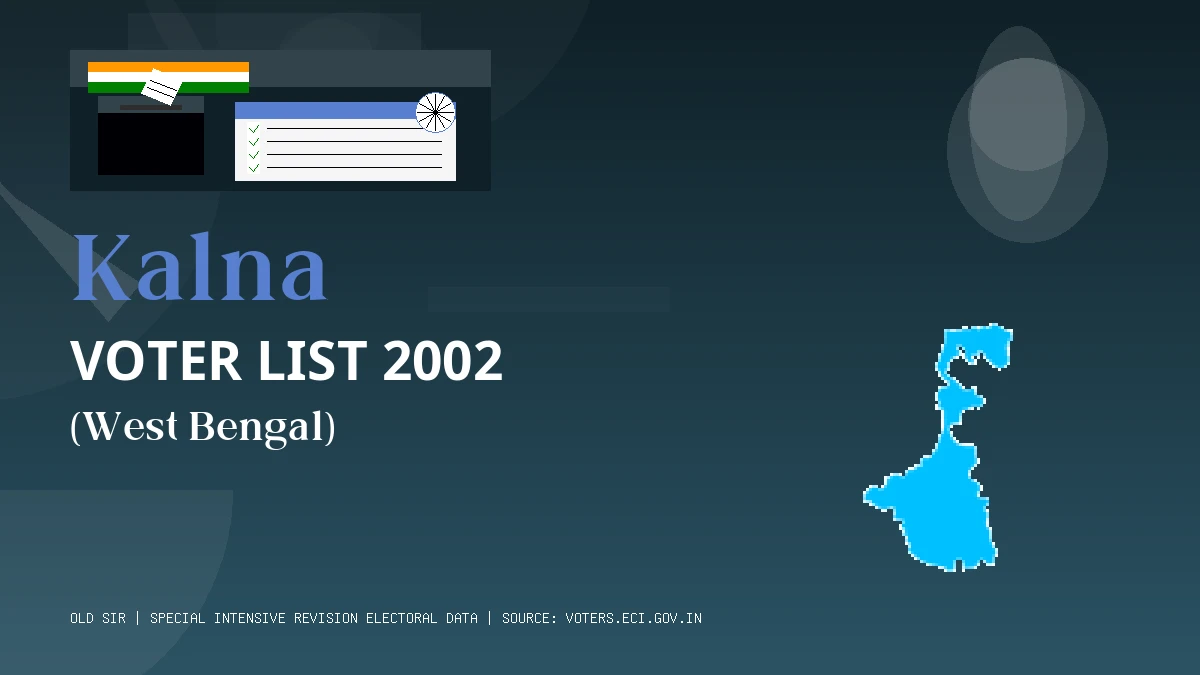 Kalna Voter List 2002 PDF Download West Bengal