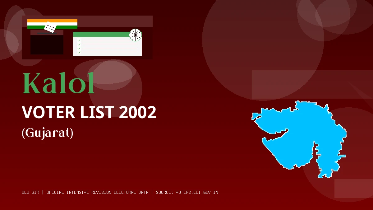 Kalol Voter List 2002 PDF Download Gujarat