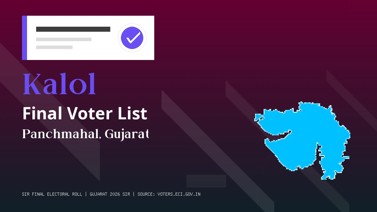 Kalol Final Voter List Gujarat