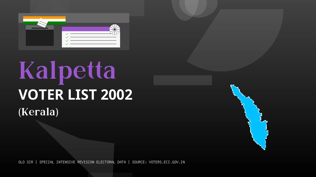 Kalpetta Voter List 2002 PDF Download Kerala
