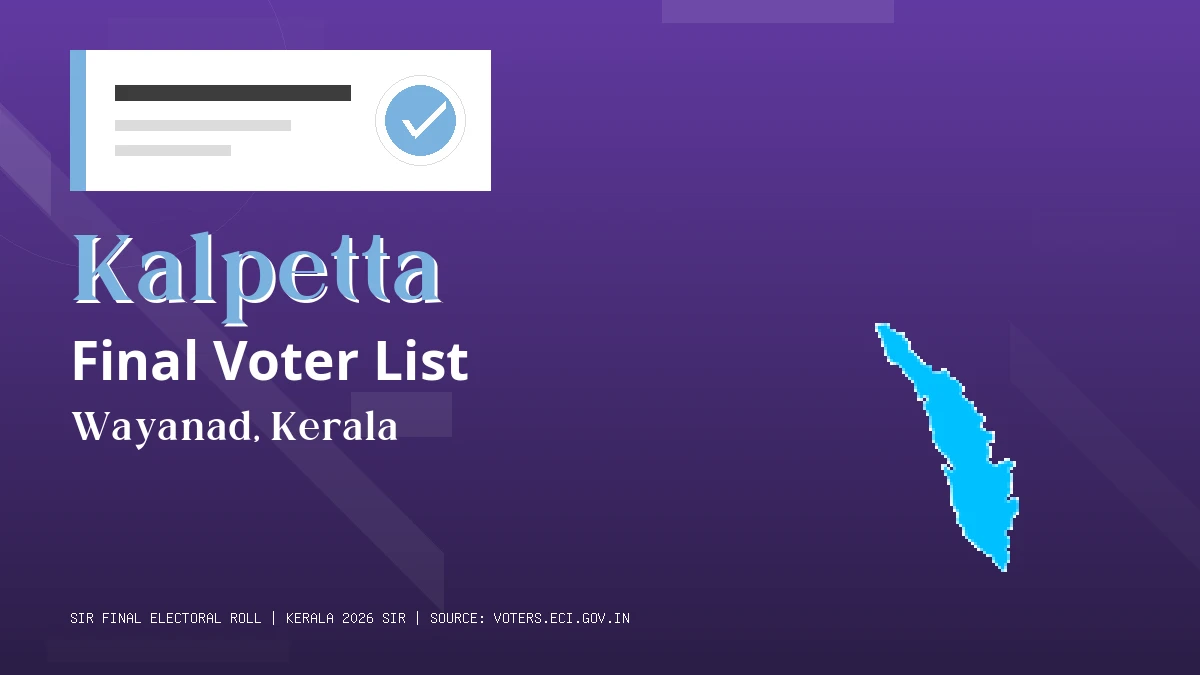 Kalpetta Final Voter List Kerala