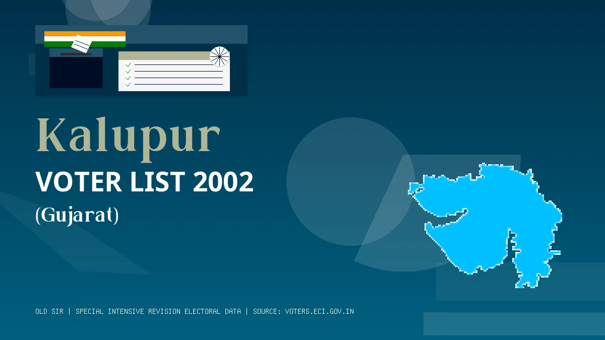 Kalupur Voter List 2002 PDF Download Gujarat