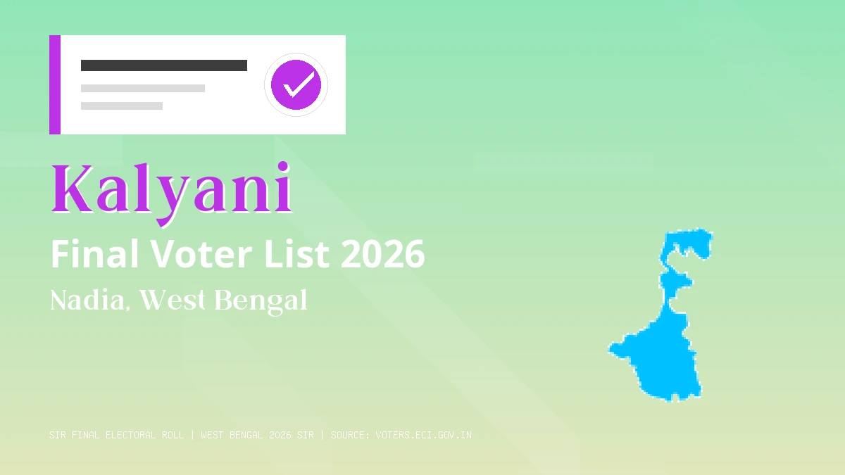 Kalyani Final Voter List 2026 West Bengal