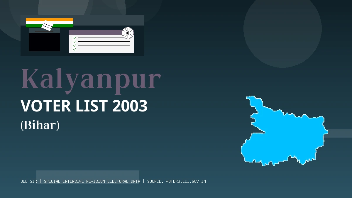 Kalyanpur Voter List 2003 PDF Download Bihar