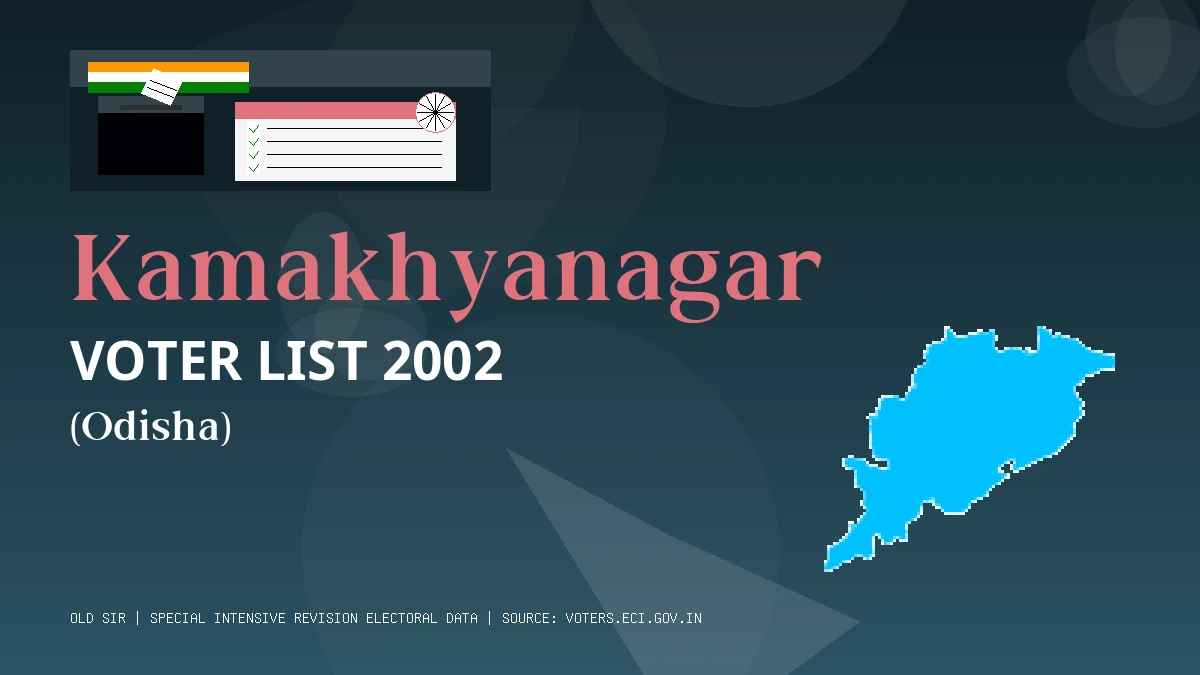 Kamakhyanagar Voter List 2002 PDF Download Odisha