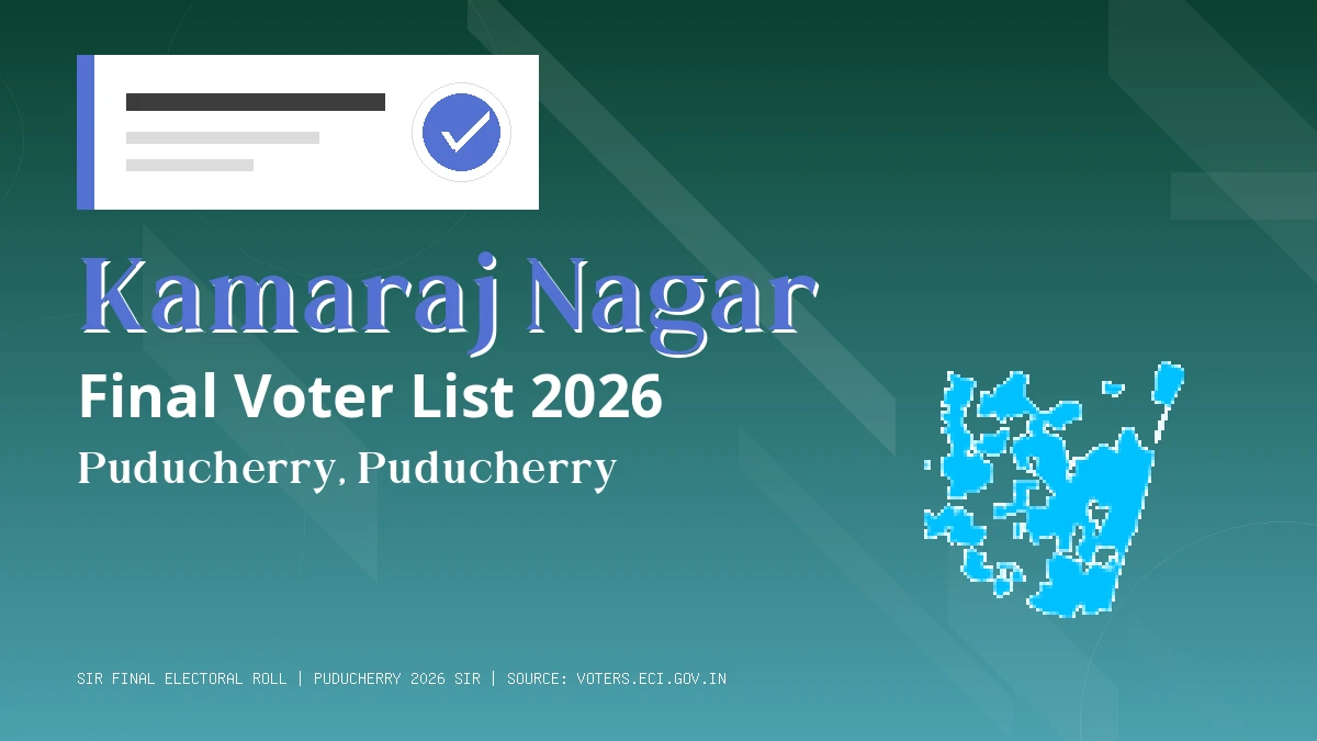 Kamaraj Nagar Final Voter List 2026 Puducherry