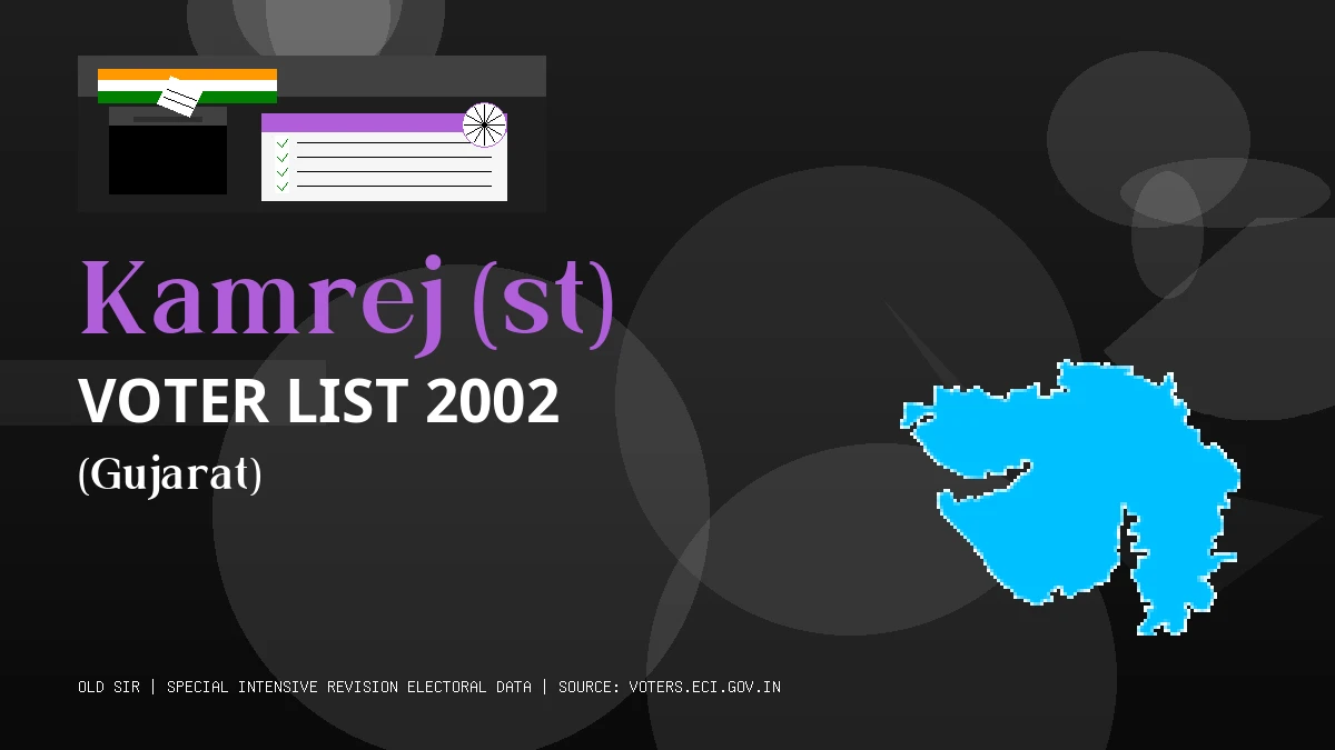 Kamrej (st) Voter List 2002 PDF Download Gujarat