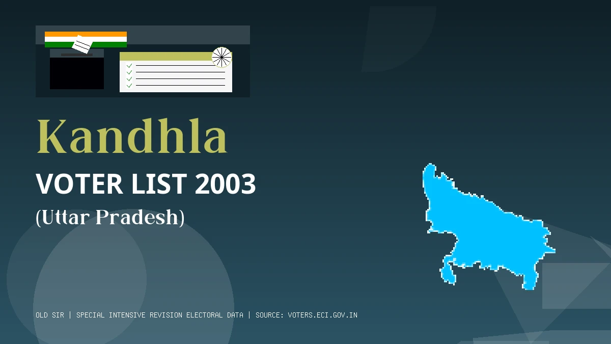 Kandhla Voter List 2003 PDF Download Uttar Pradesh