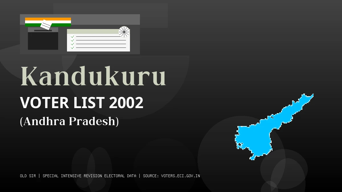 Kandukuru Voter List 2002 PDF Download Andhra Pradesh