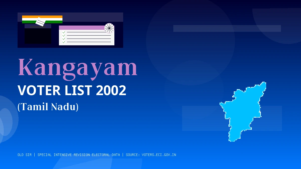 Kangayam Voter List 2002 PDF Download Tamil Nadu
