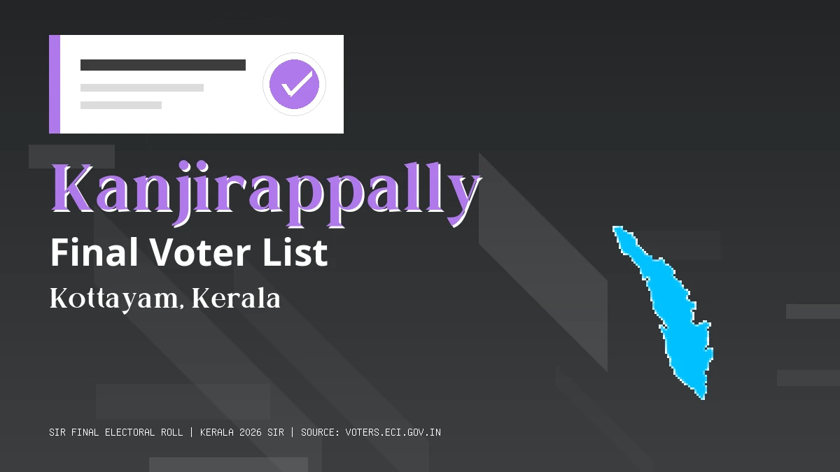 Kanjirappally Final Voter List Kerala
