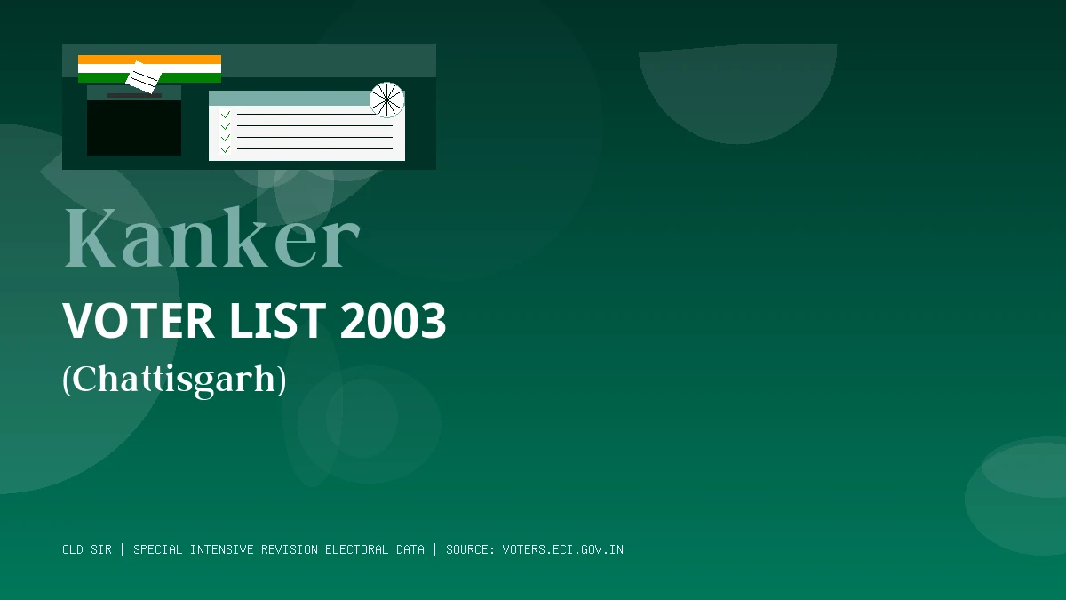 Kanker Voter List 2003 PDF Download Chattisgarh