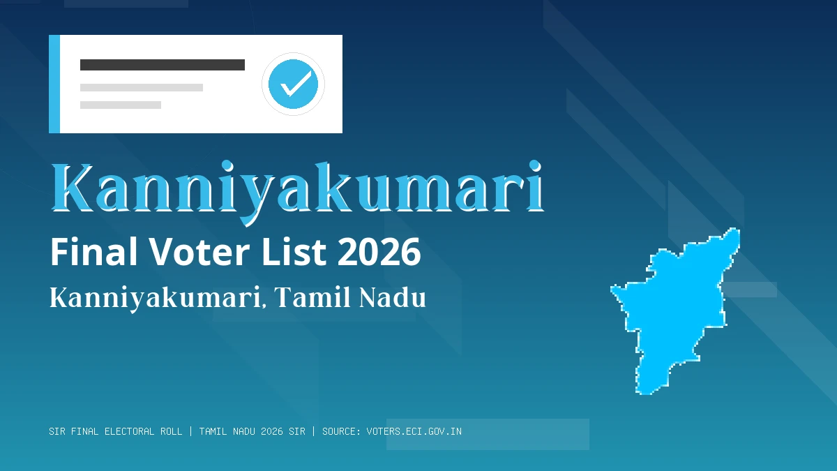 Kanniyakumari Final Voter List 2026 Tamil Nadu