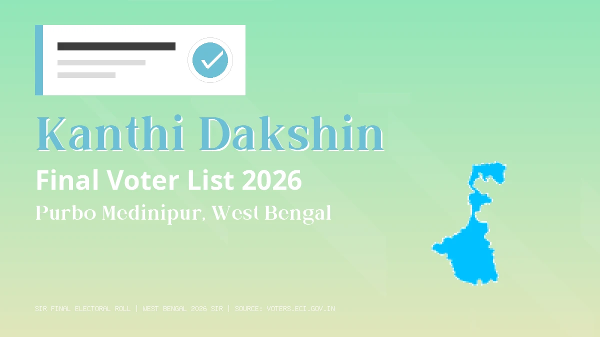 Kanthi Dakshin Final Voter List 2026 West Bengal