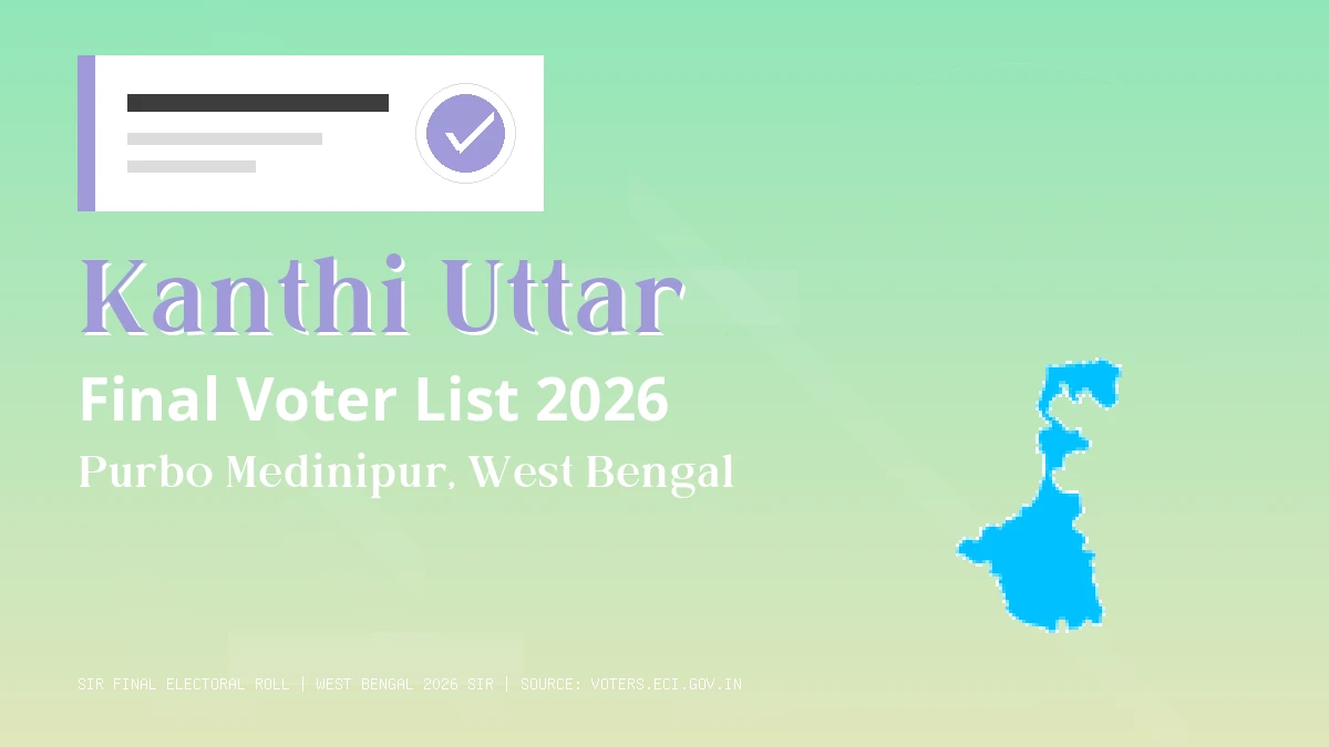 Kanthi Uttar Final Voter List 2026 West Bengal