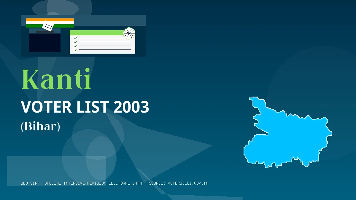 Kanti Voter List 2003 PDF Download Bihar