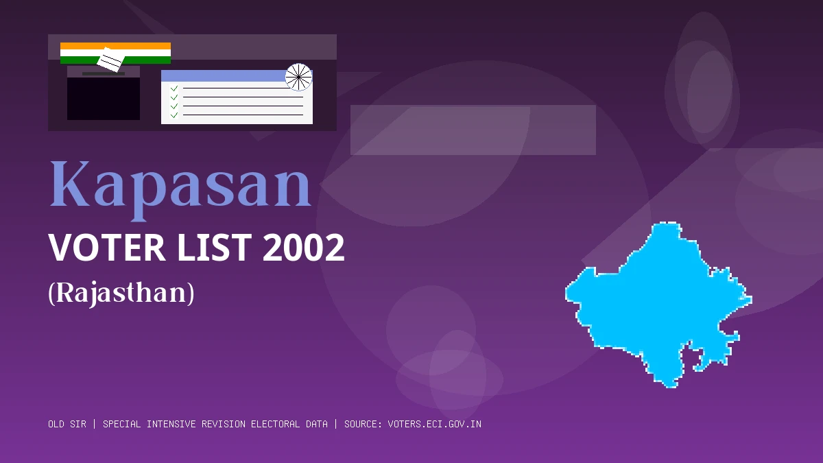 Kapasan Voter List 2002 PDF Download Rajasthan