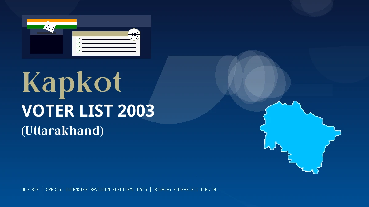 Kapkot Voter List 2003 PDF Download Uttarakhand