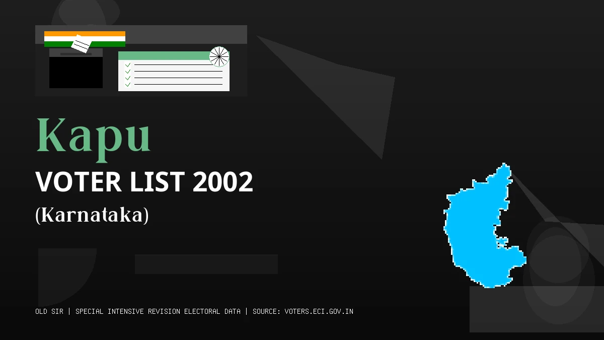 Kapu Voter List 2002 PDF Download Karnataka