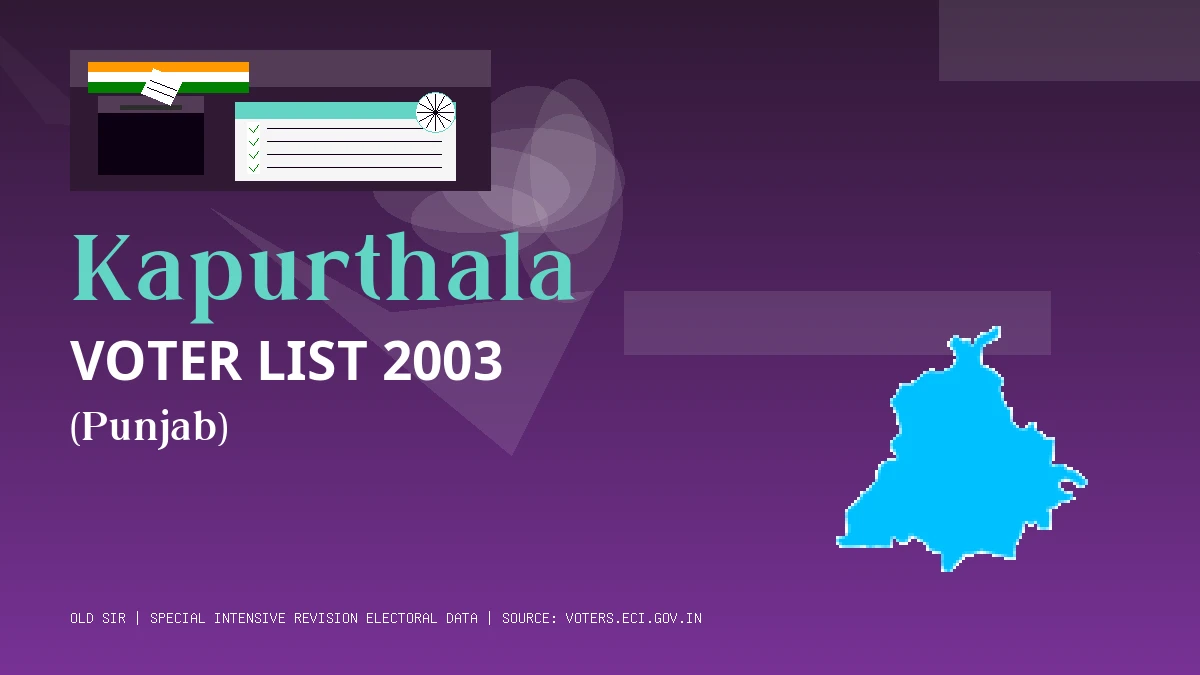 Kapurthala Voter List 2003 PDF Download Punjab
