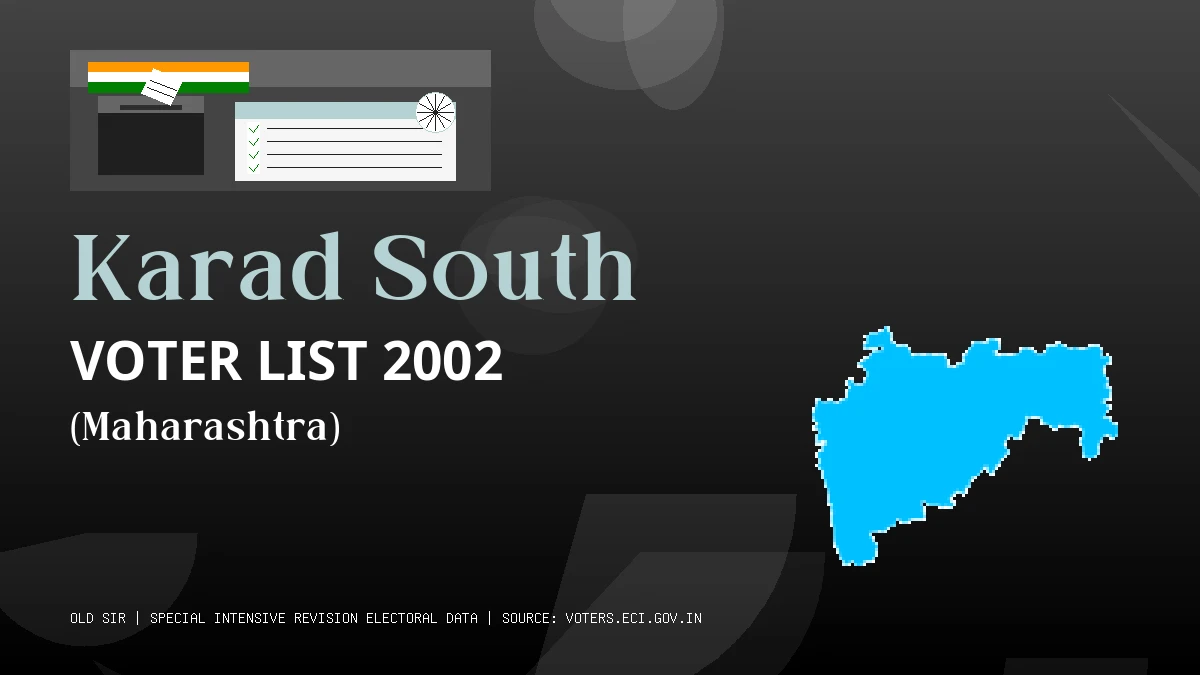 Karad South Voter List 2002 PDF Download Maharashtra
