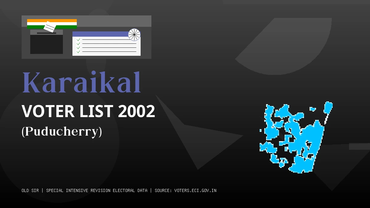 Karaikal Voter List 2002 PDF Download Puducherry