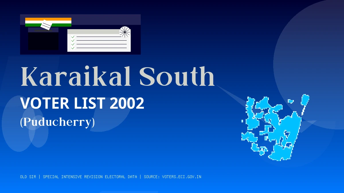 Karaikal South Voter List 2002 PDF Download Puducherry