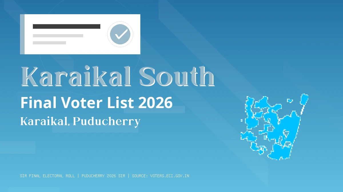 Karaikal South Final Voter List 2026 Puducherry