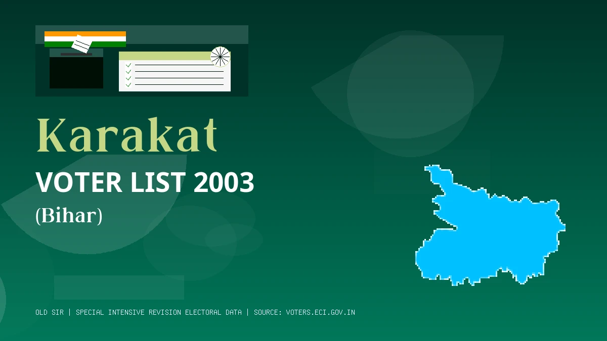 Karakat Voter List 2003 PDF Download Bihar