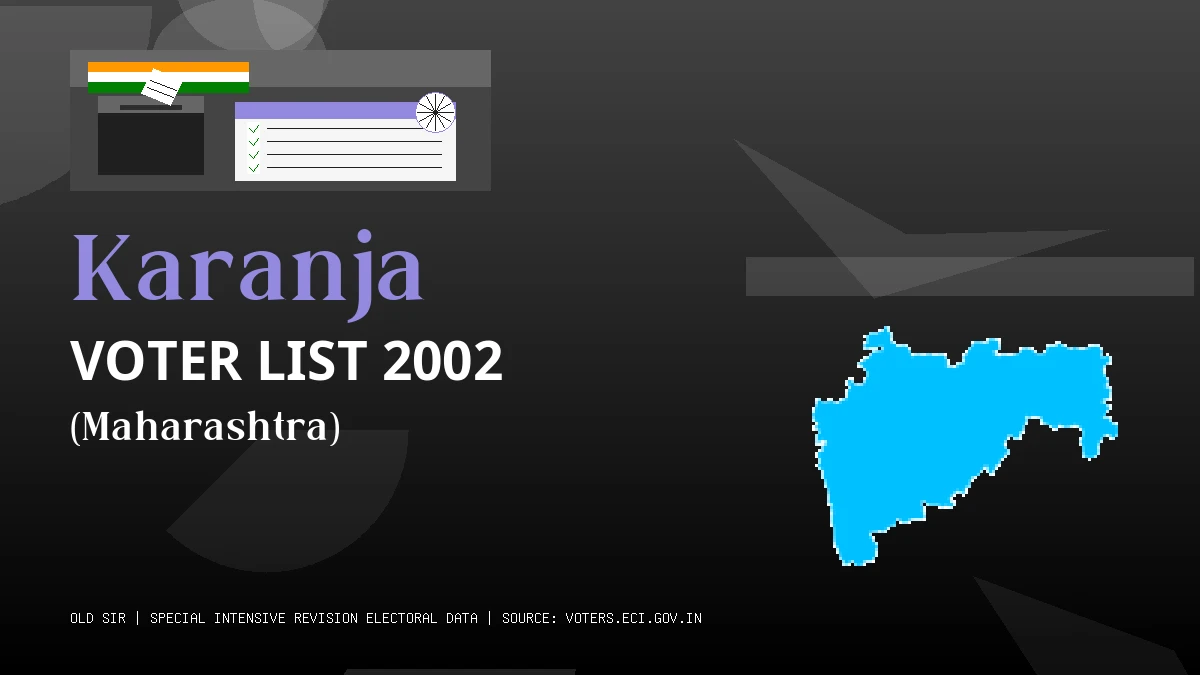 Karanja Voter List 2002 PDF Download Maharashtra