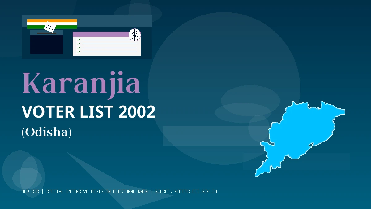Karanjia Voter List 2002 PDF Download Odisha