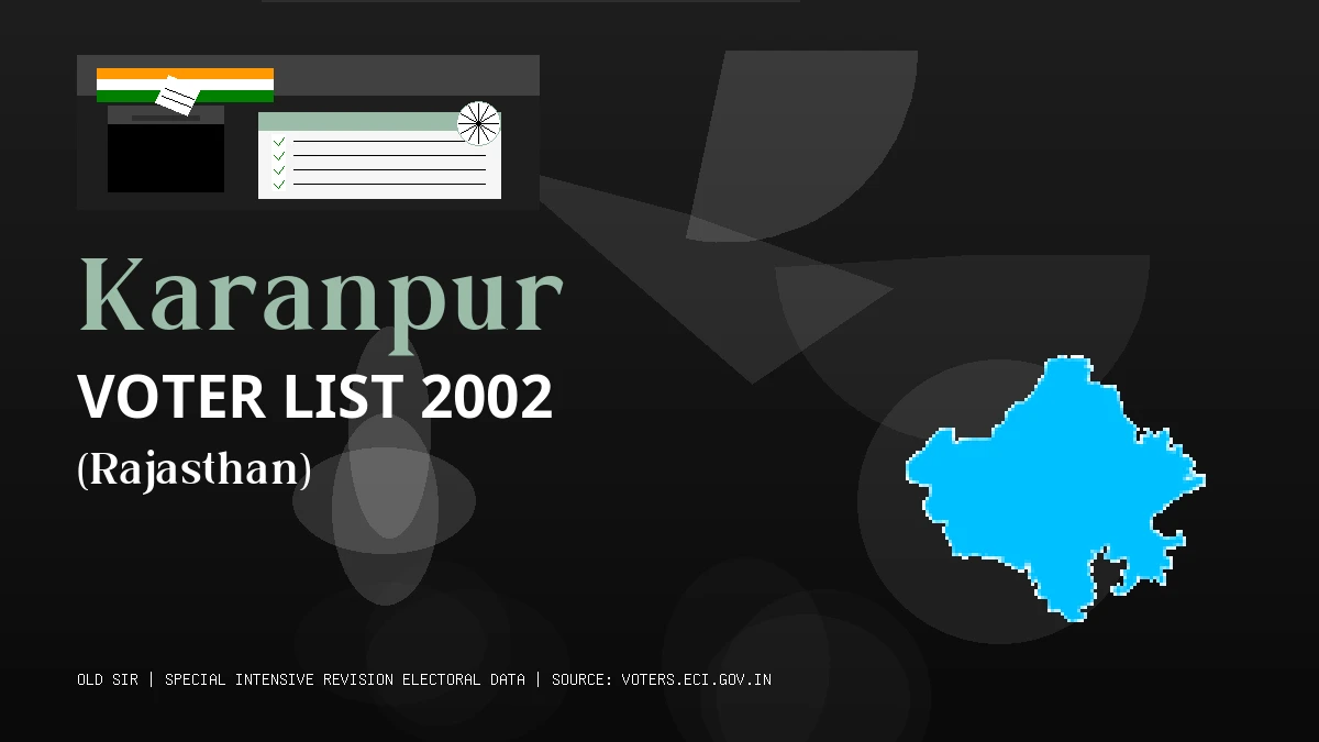 Karanpur Voter List 2002 PDF Download Rajasthan