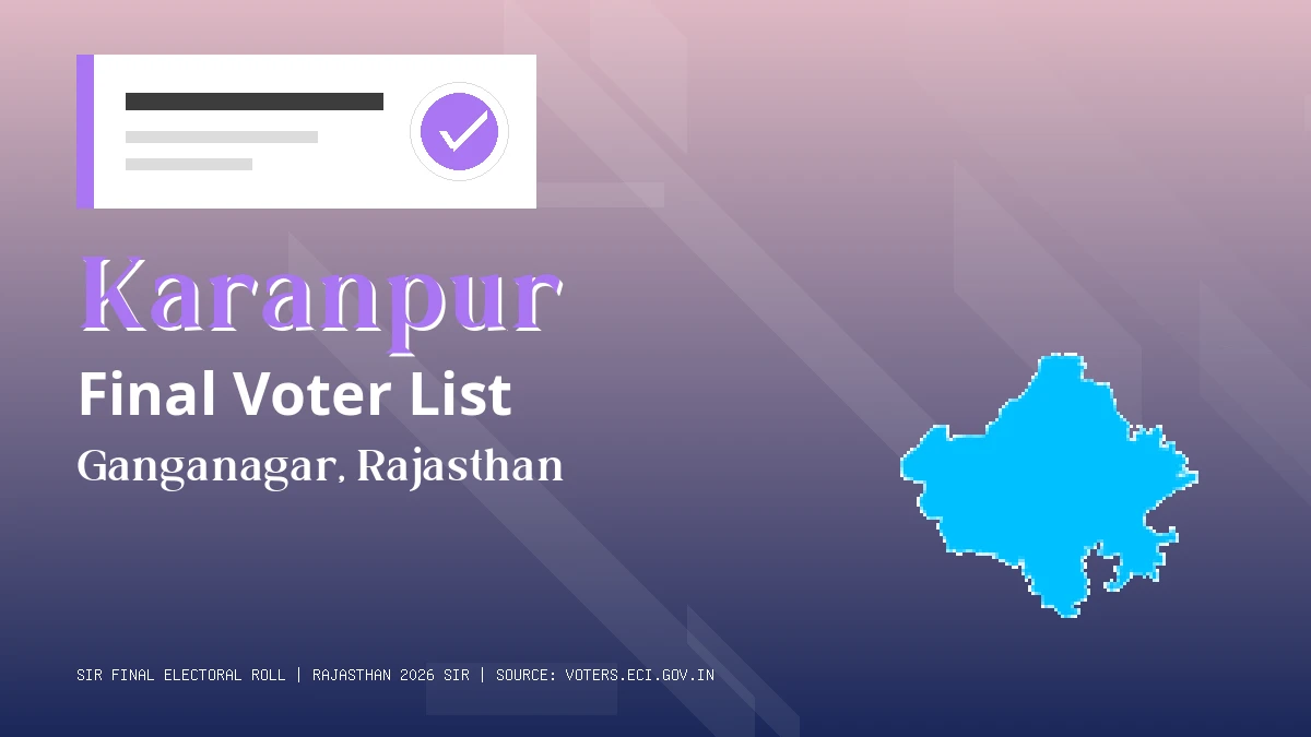 Karanpur Final Voter List Rajasthan