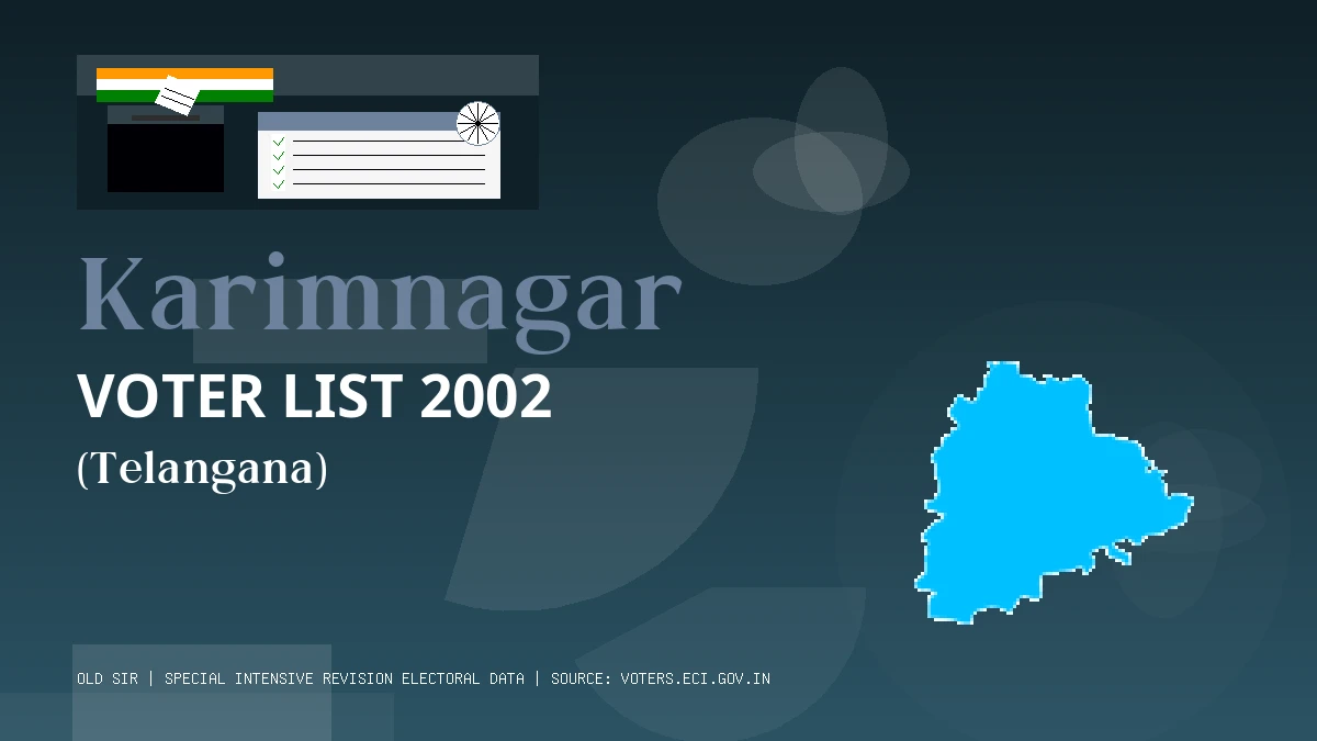 Karimnagar Voter List 2002 PDF Download Telangana
